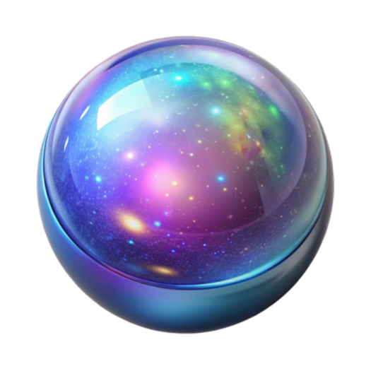 a purple and blue sphere with stars on it