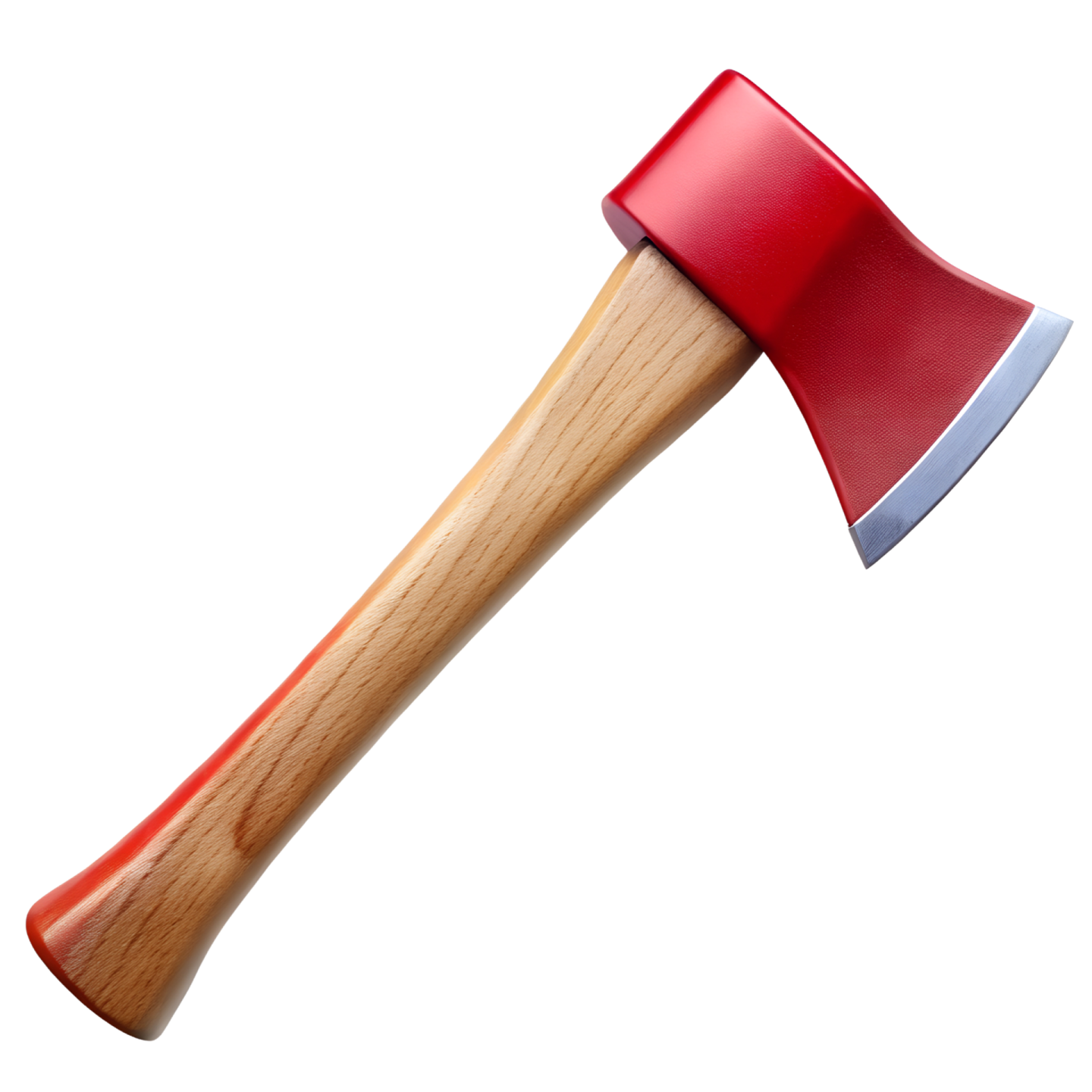an axe with a wooden handle on a white background