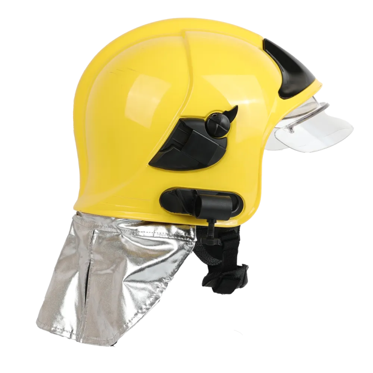 a yellow helmet on a white background