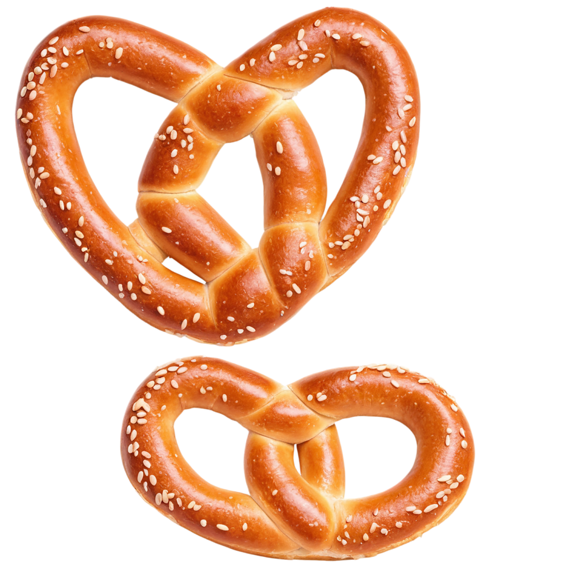 two pretzes in the shape of a heart