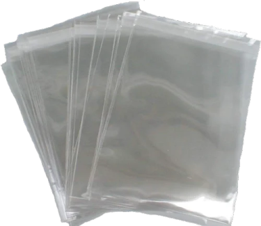 a pack of clear plastic bags on a white background
