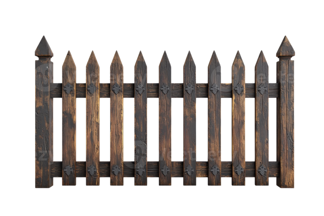 a wooden fence on a white background