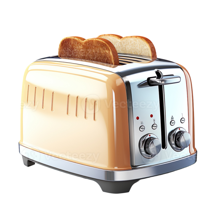 a toaster with two slices of bread on it