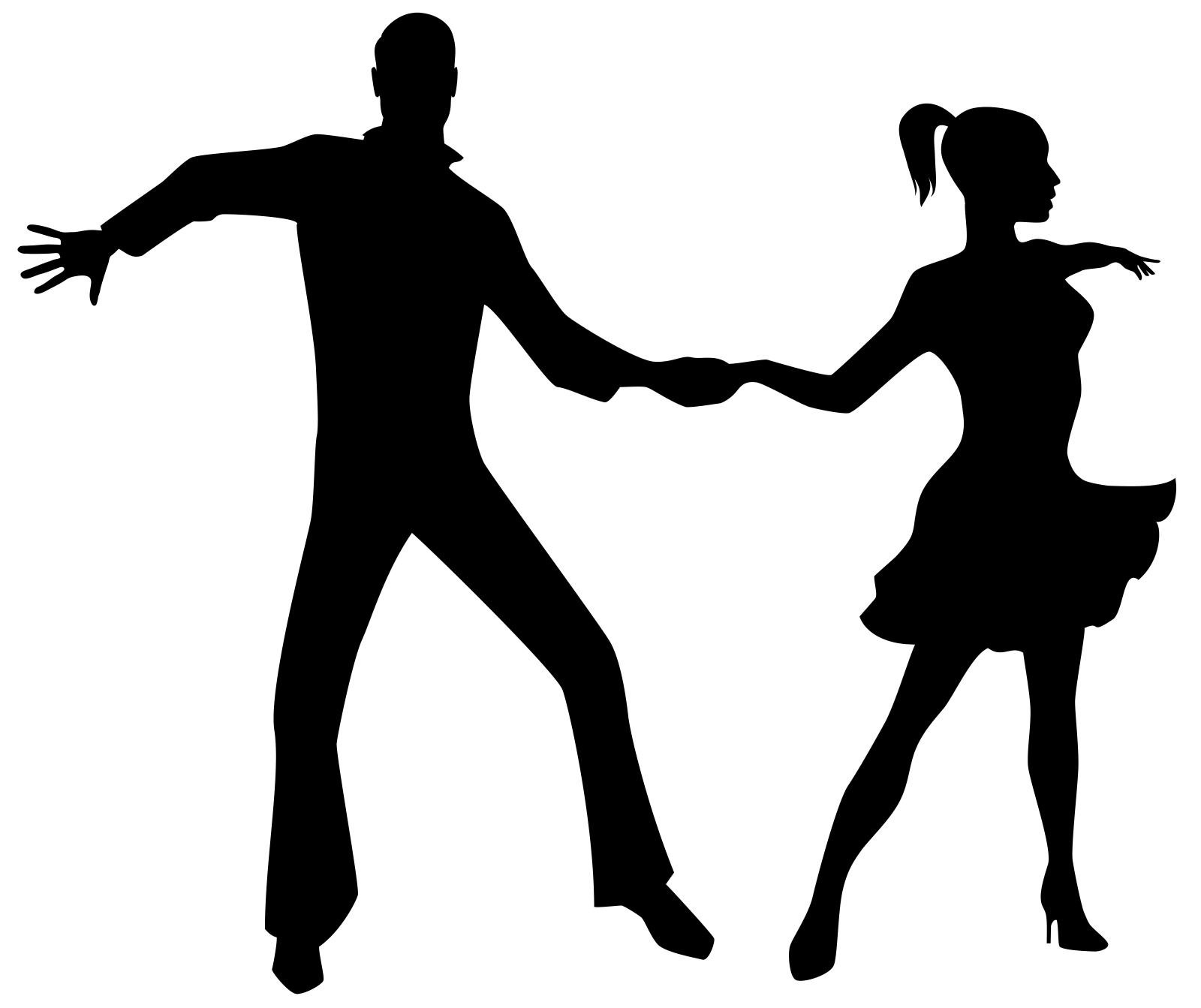 a silhouette of a couple dancing