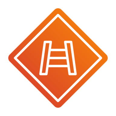an orange road sign with the letter a