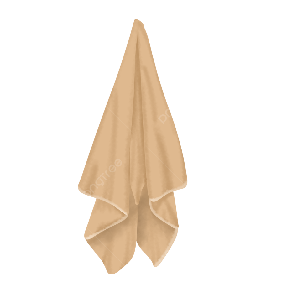 a beige towel on a white background