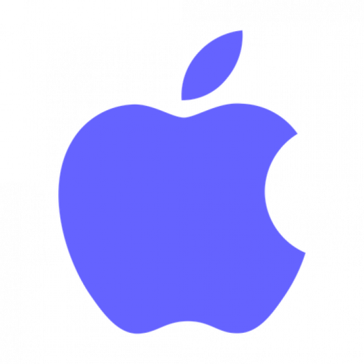 an apple logo on a white background
