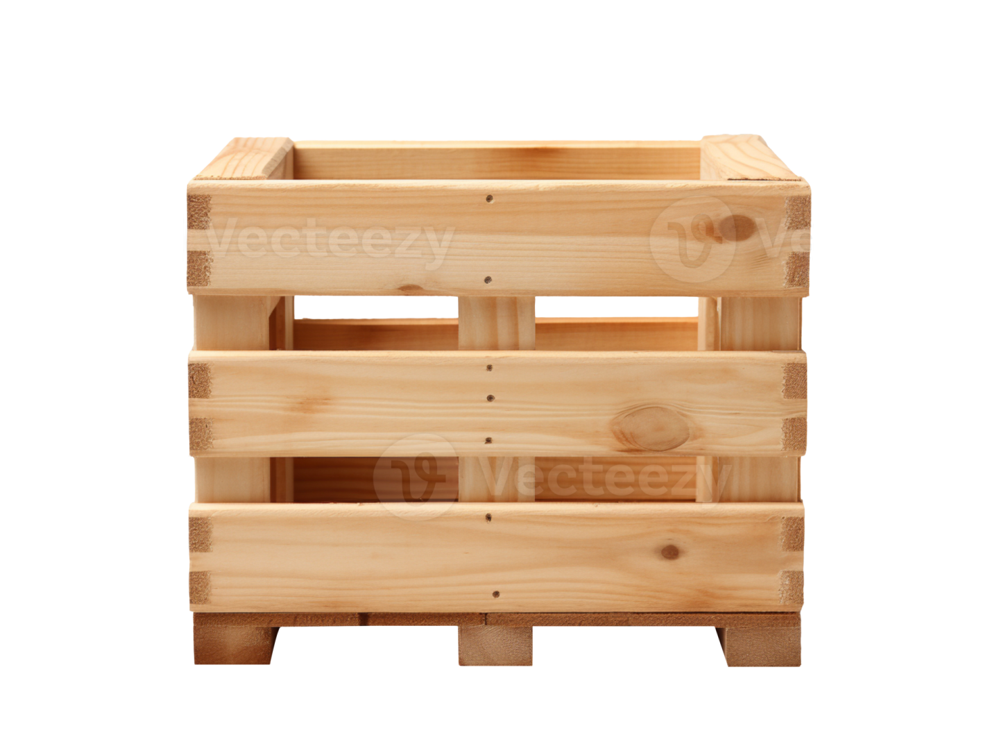 a wooden crate on a white background