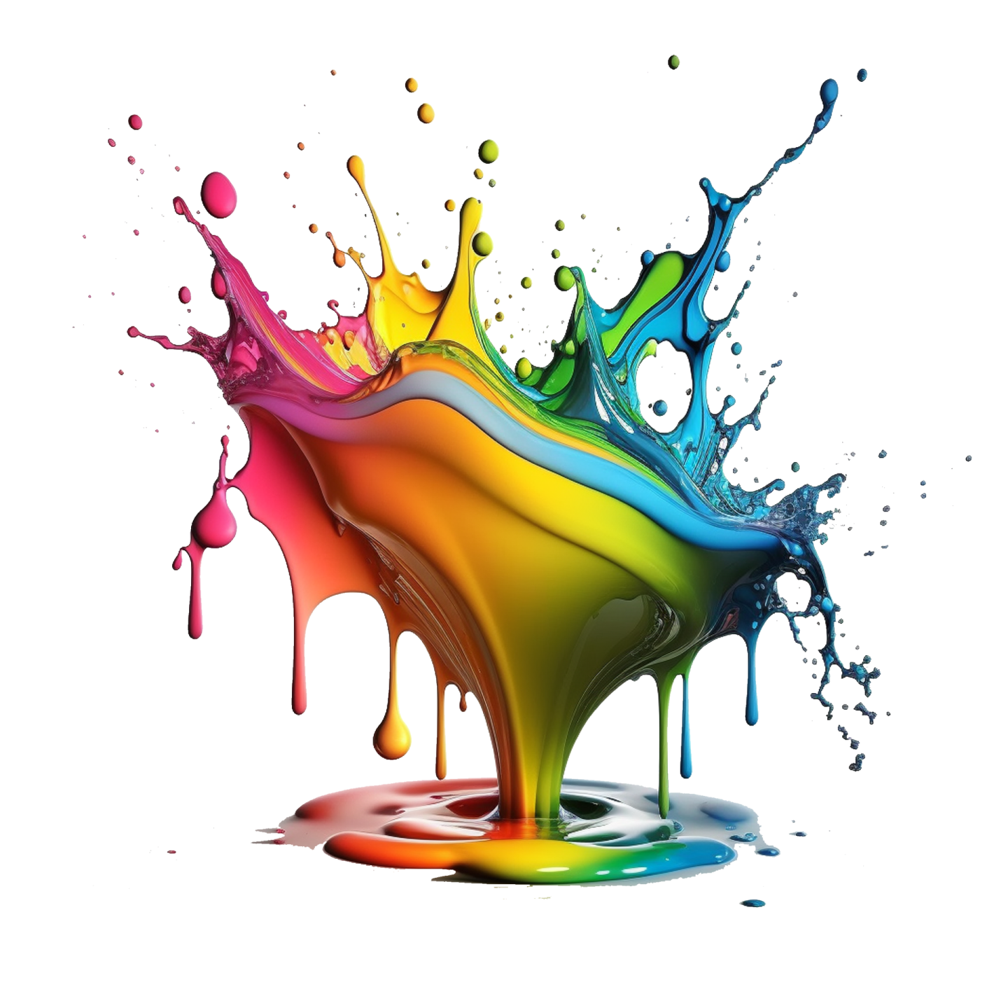 colorful paint splashs on a white background
