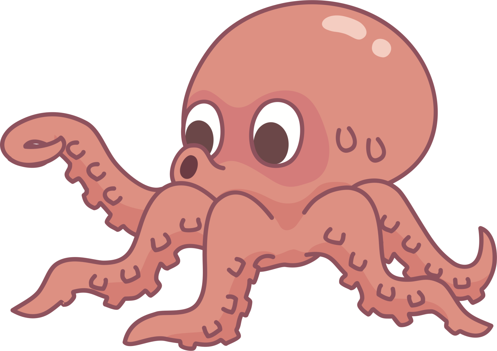 a cartoon octopus with its mouth open