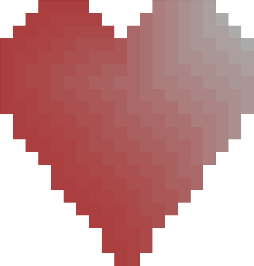 a red heart on white background
