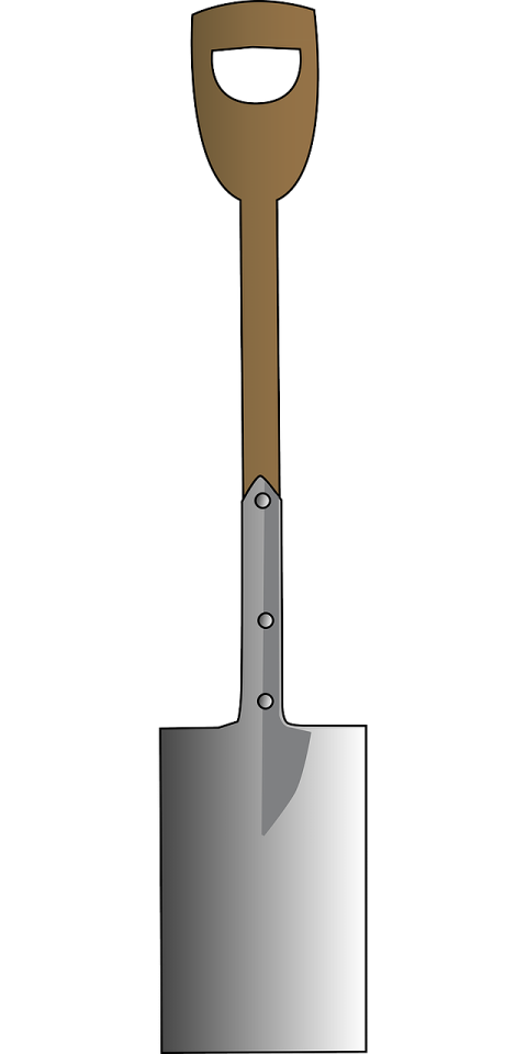 a shovel on a white background