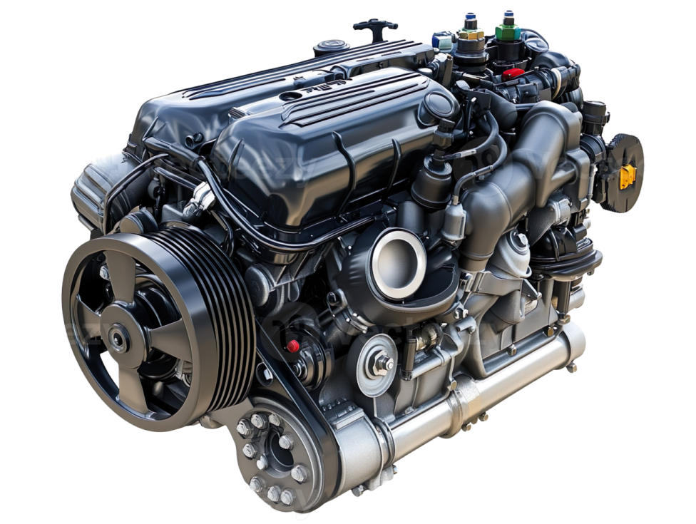 a 3d model of a car engine