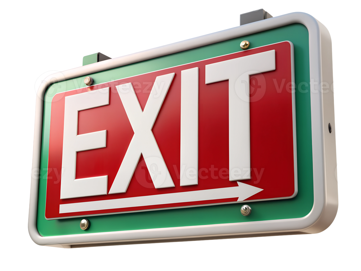 a green and white exit sign