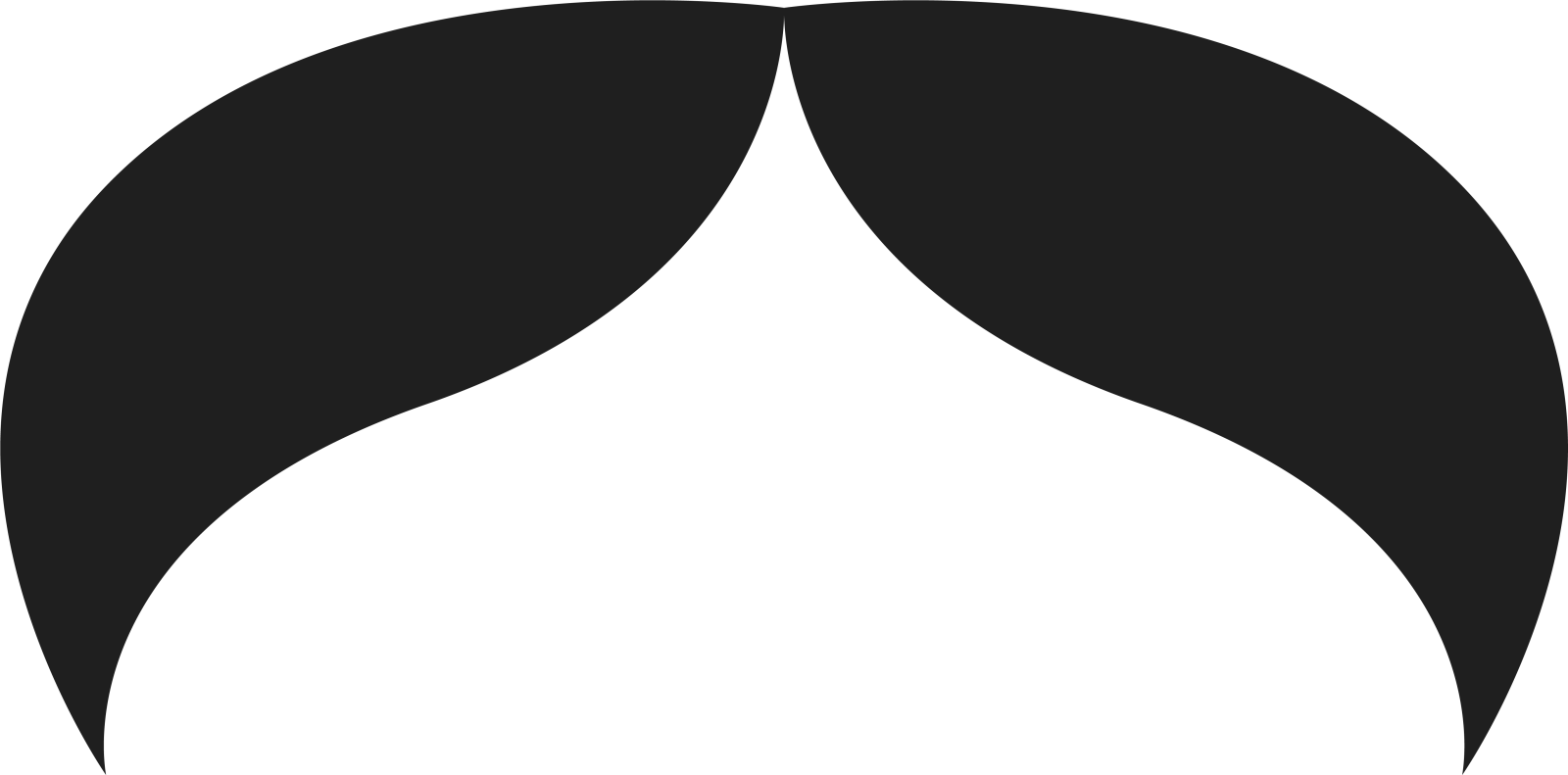 a black and white silhouette of a mustache