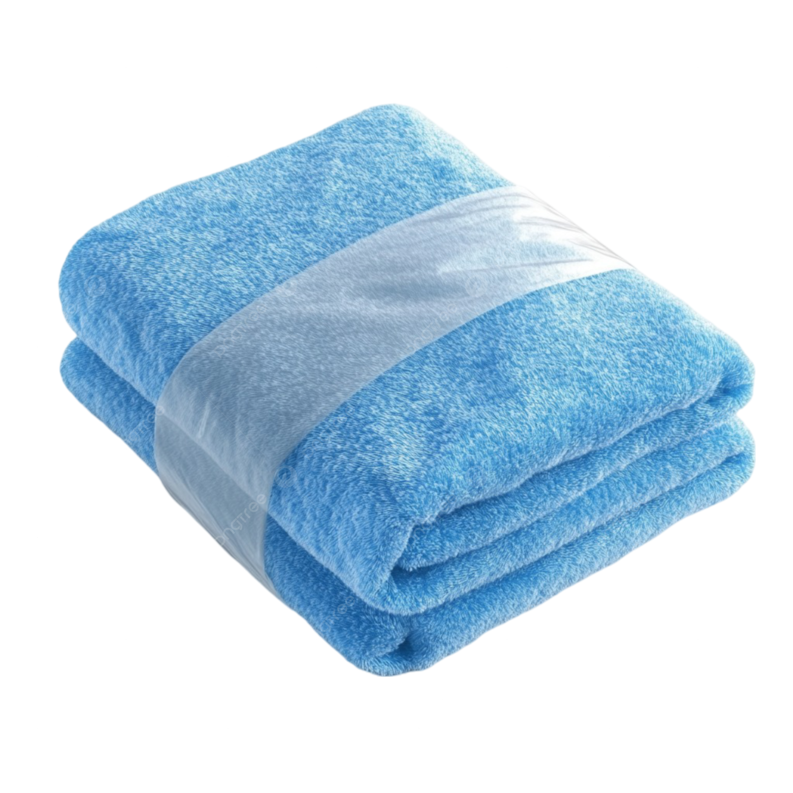 a blue towel on a white background
