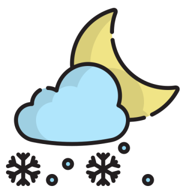 a cloud with a half moon in the middle