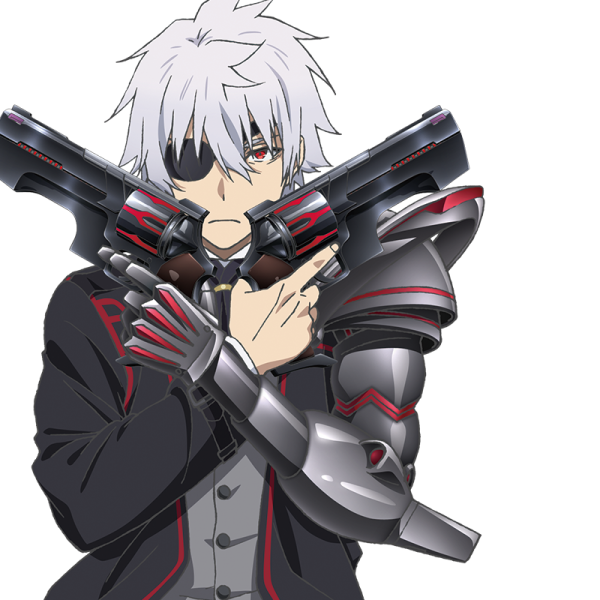 an anime character with a gun in his hand