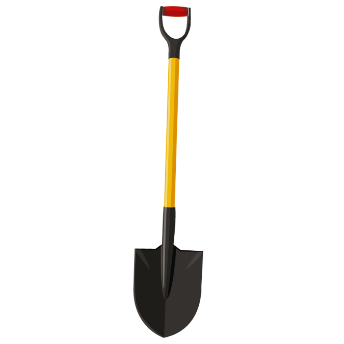 a shovel on a white background