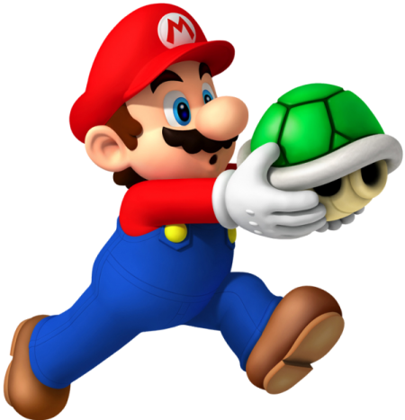 a cartoon character running with a turtle
