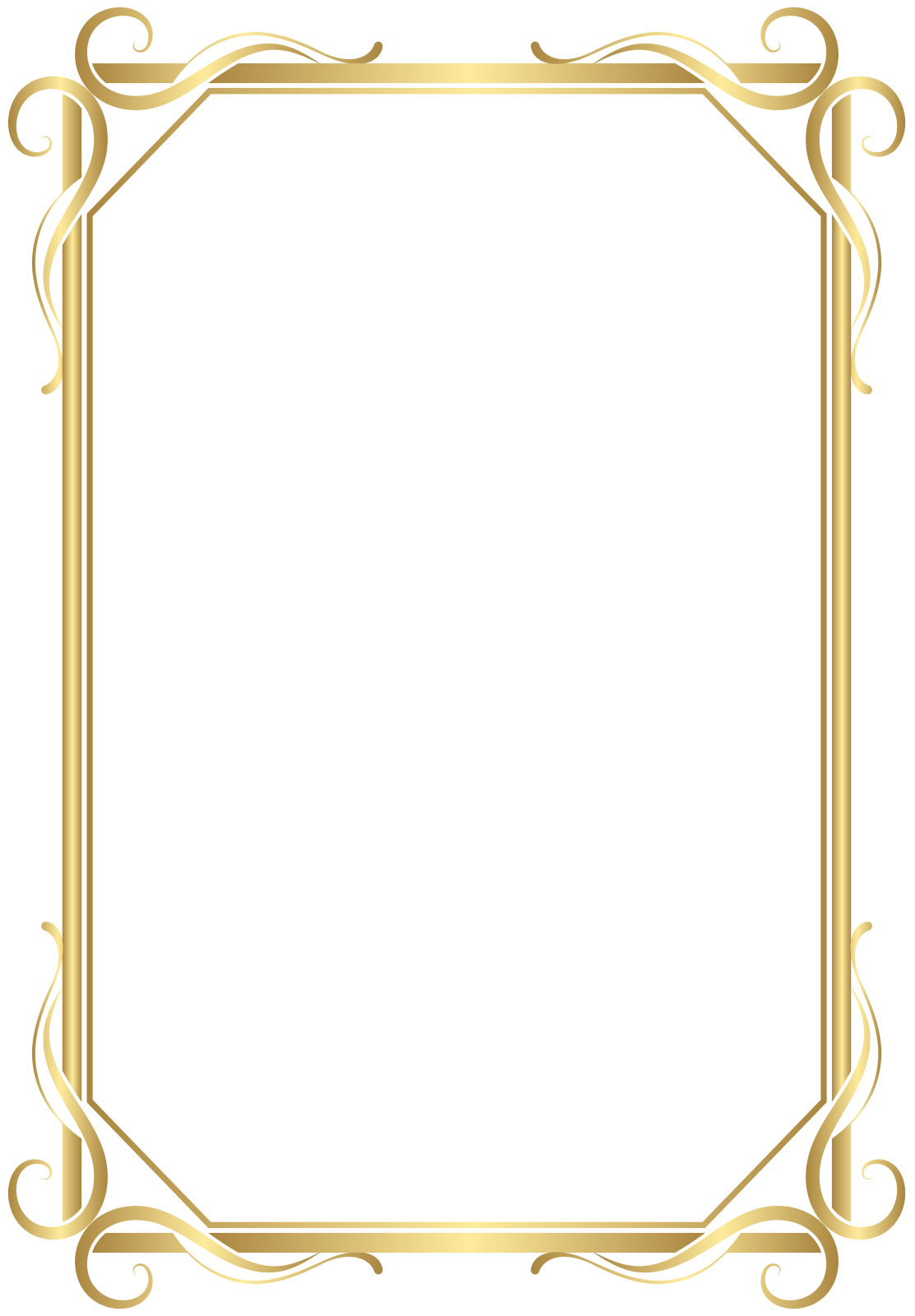 a gold frame on a white background