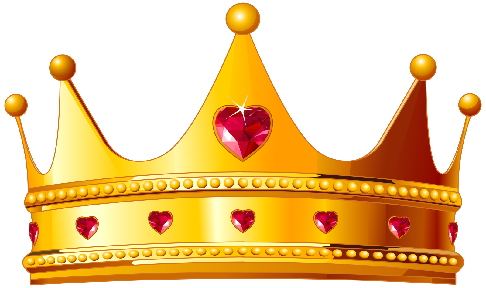 a gold crown with hearts on it