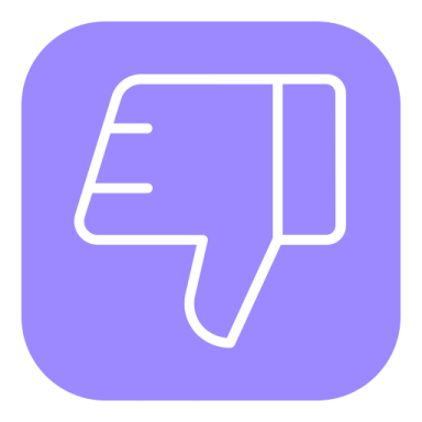 a thumbs up icon on a purple background