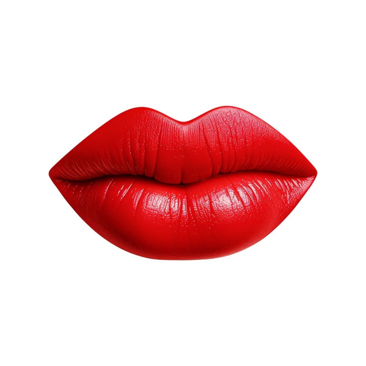 a red lipstick on a white background