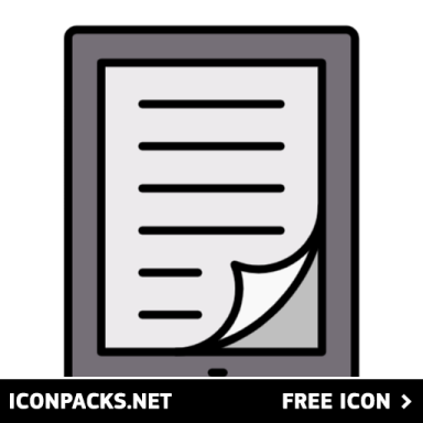 an icon of a tablet with a document on the screen