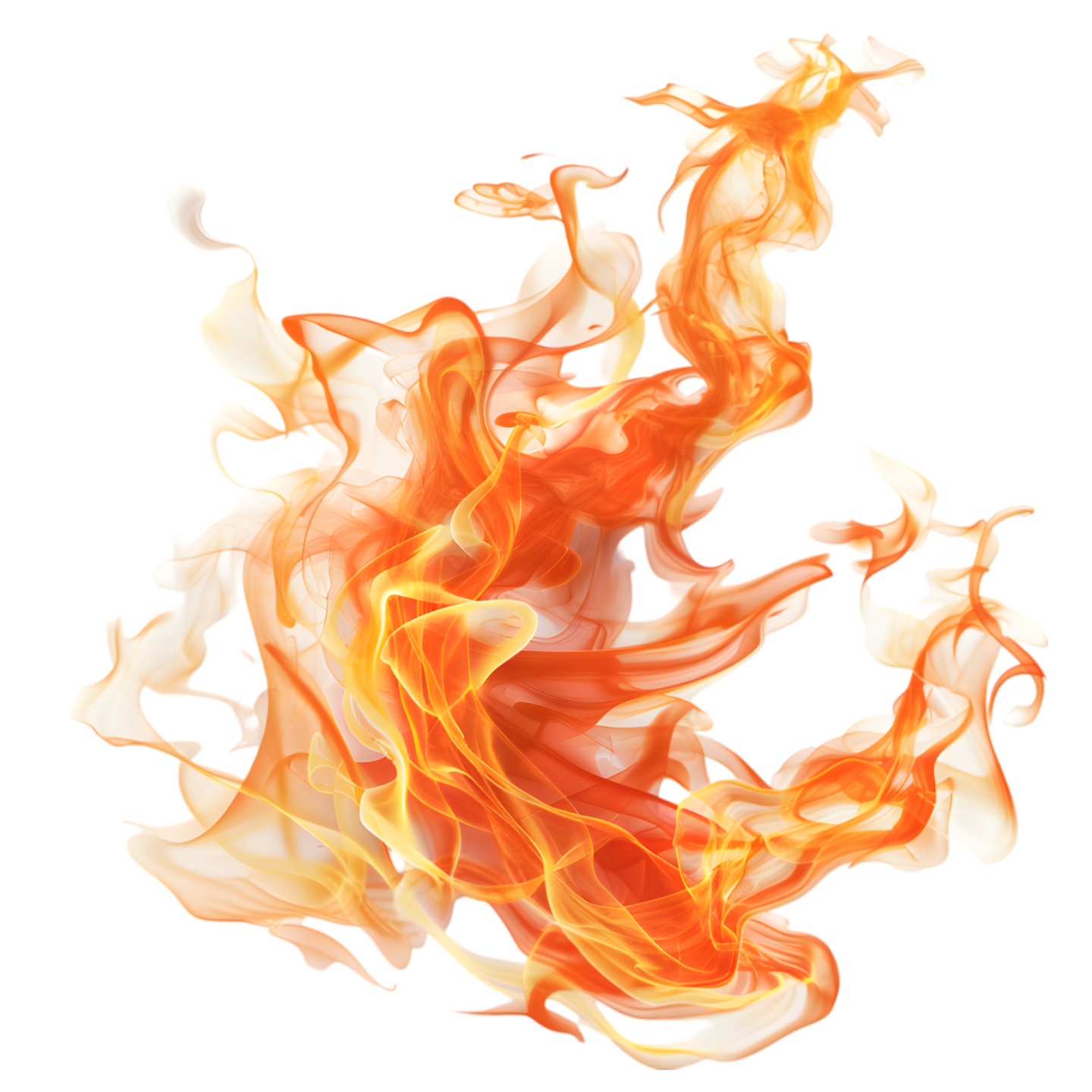 fire on a white background