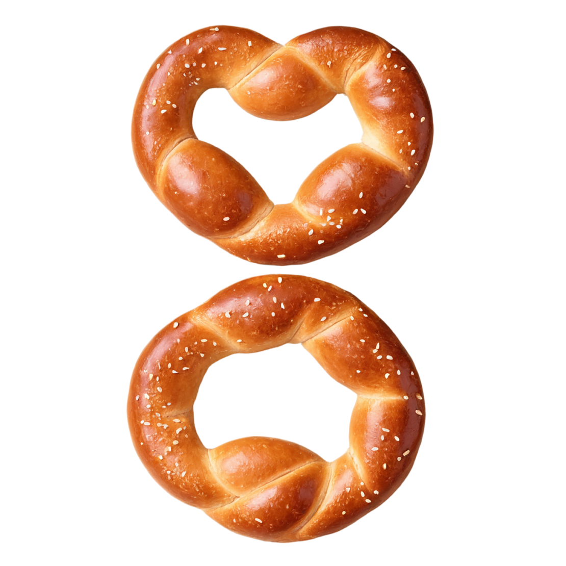 a pair of pretzes on a white background