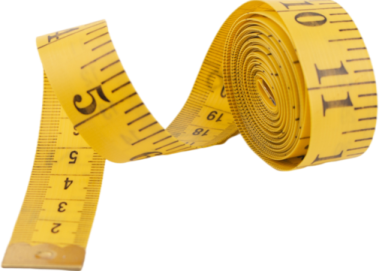 a measuring tape on a white background