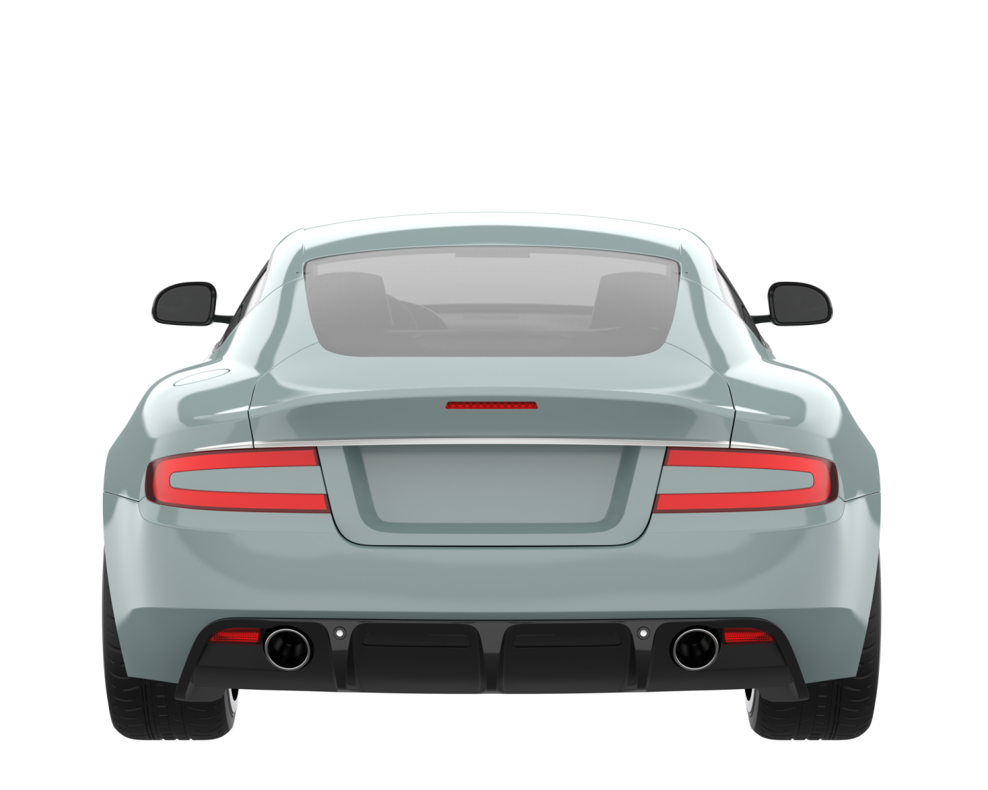 the rear view of a grey sports car