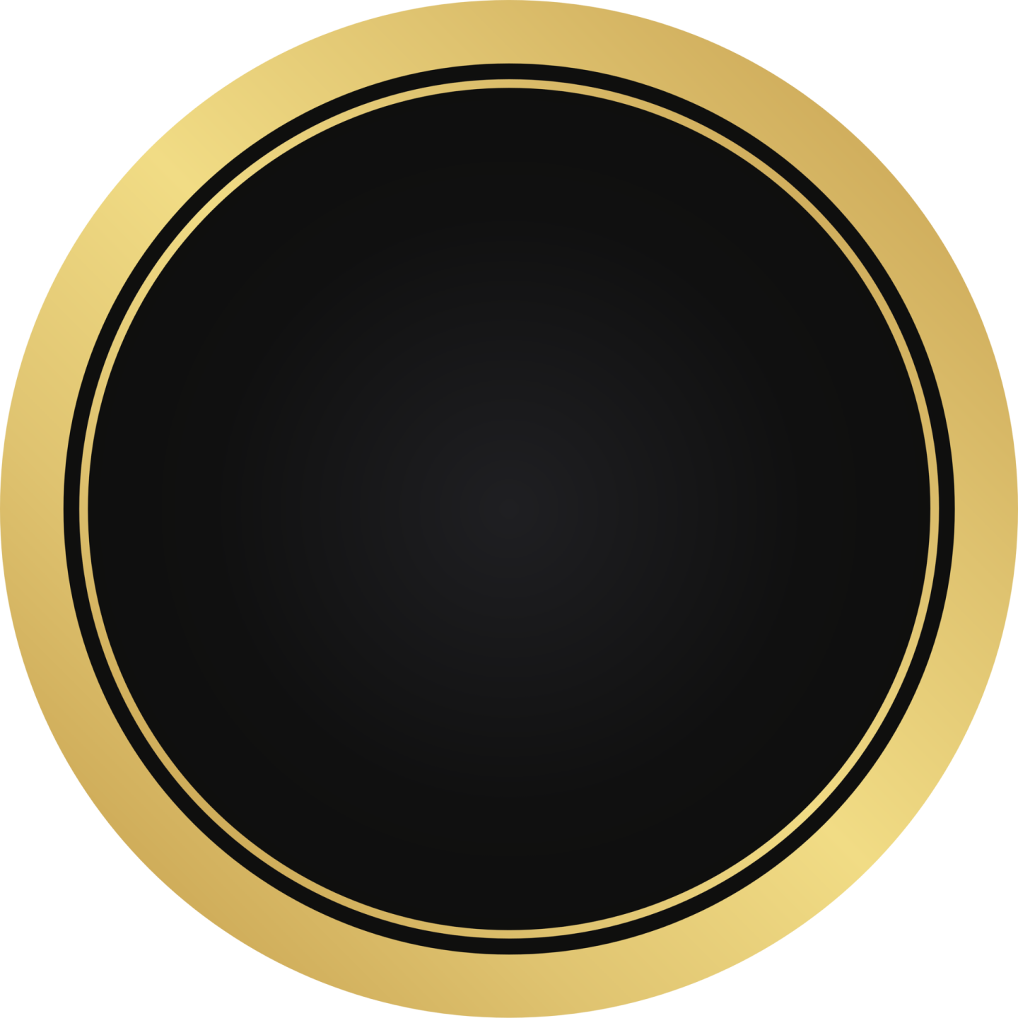 a black and gold medal on a white background