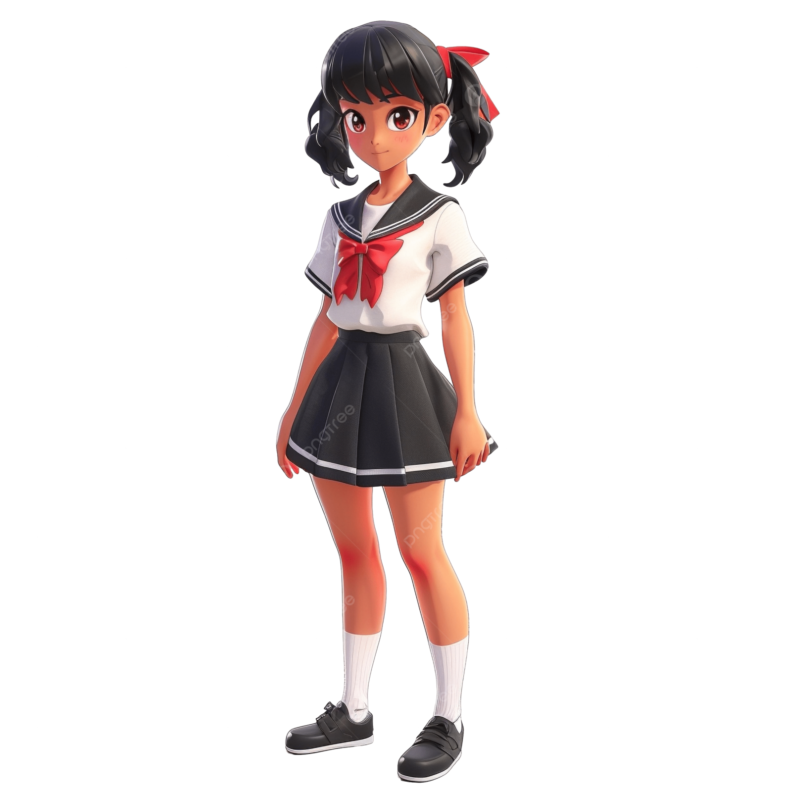 a young girl in a school uniform