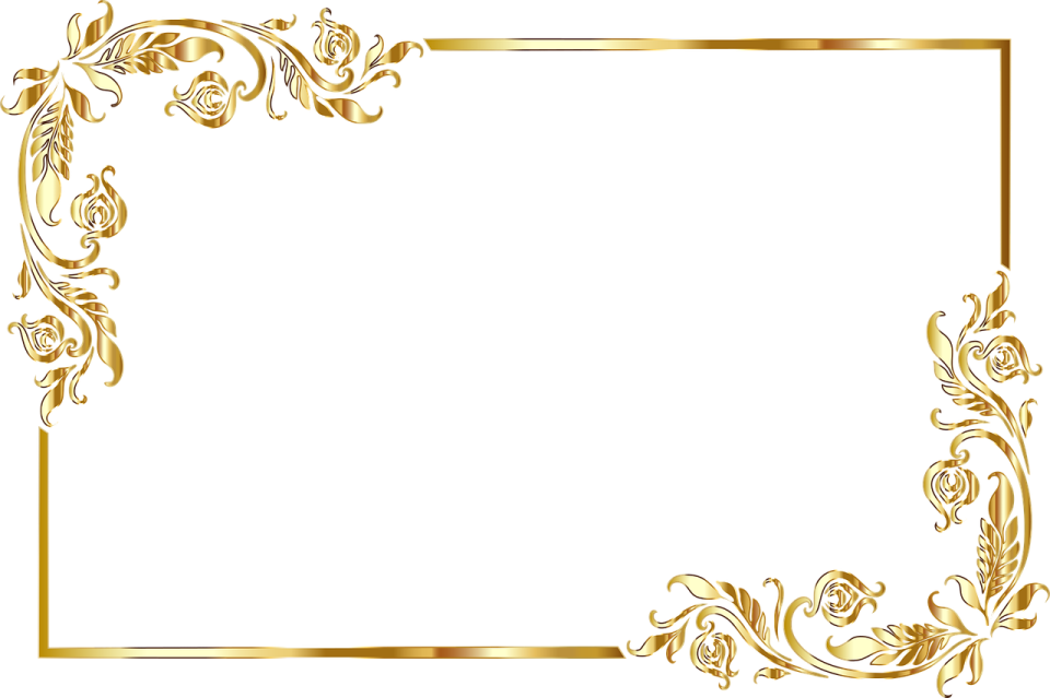 a gold frame with a floral pattern on it