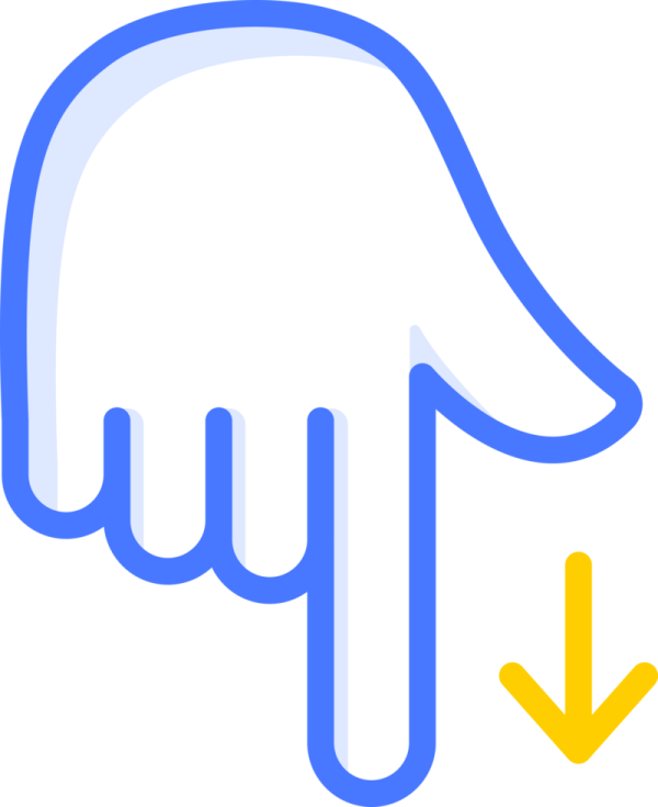 a hand with an arrow pointing to the right