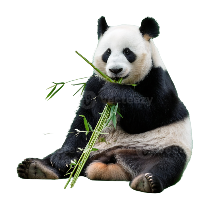 a panda eating bamboo