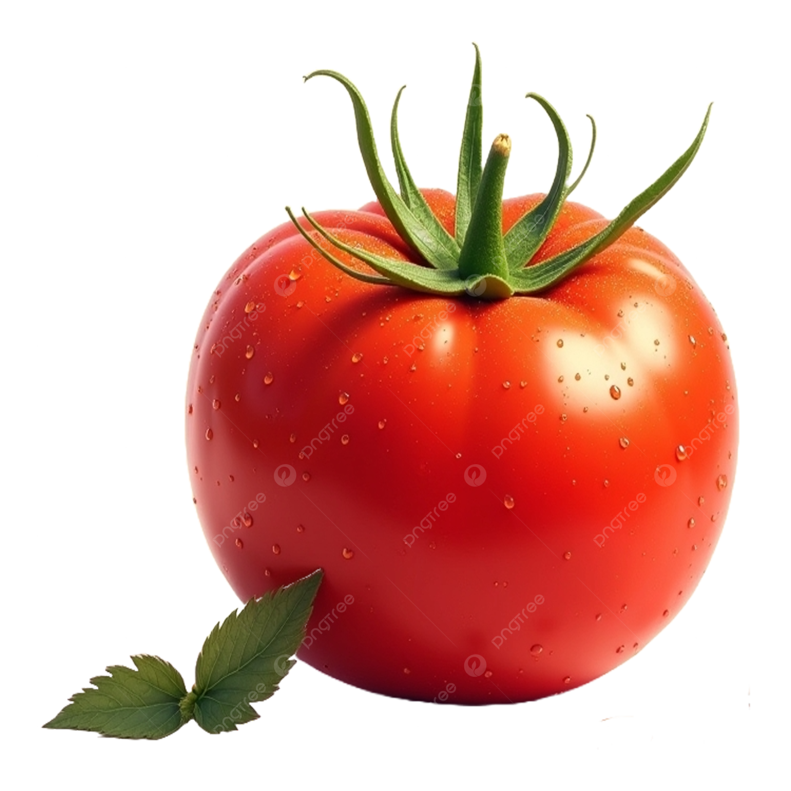 a red tomato with water droplets on it