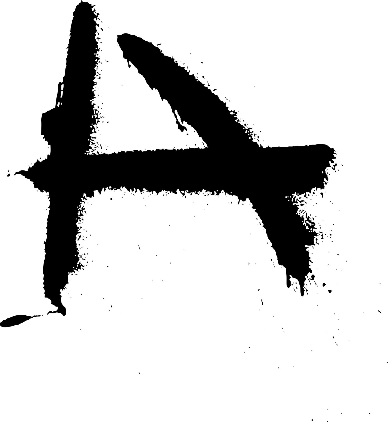 a black and white image of the letter a