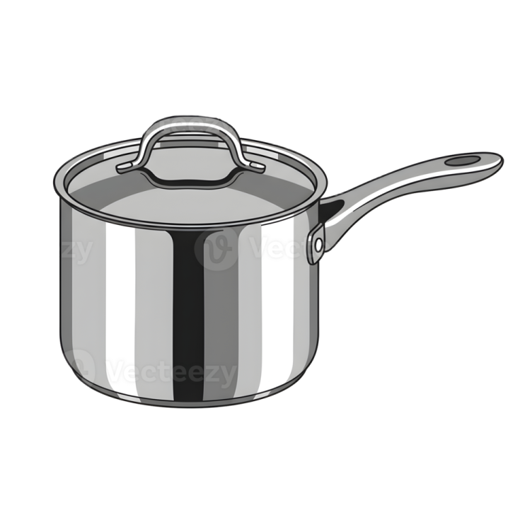 a stainless sauce pot with lid