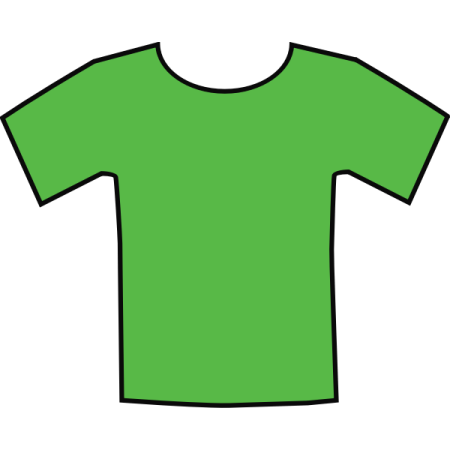 a green t - shirt