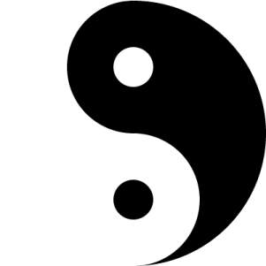 a black and white yin symbol