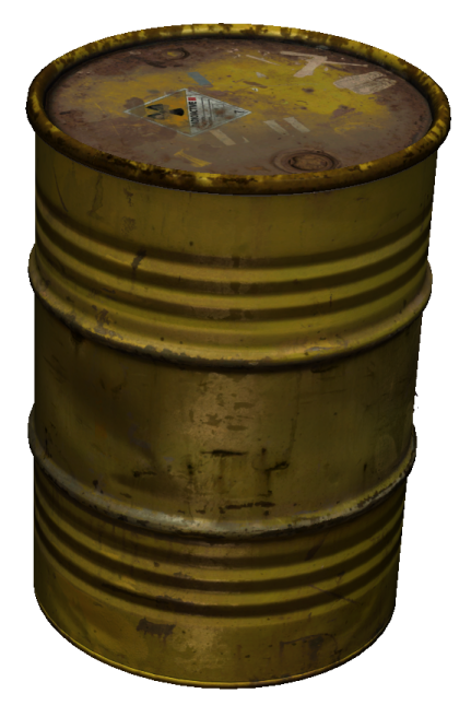 a metal barrel with a clock on top