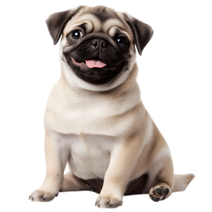 a small dog with its tongue sticking out
