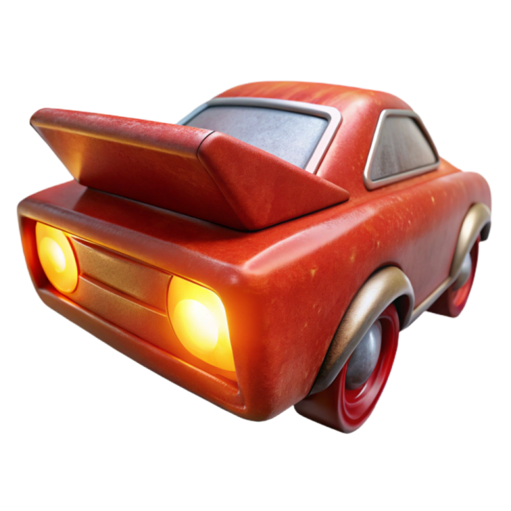 a toy car with a light on top