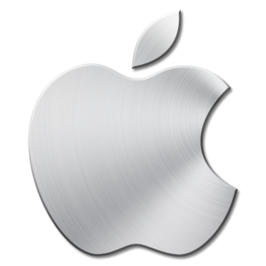 an apple logo on a white background