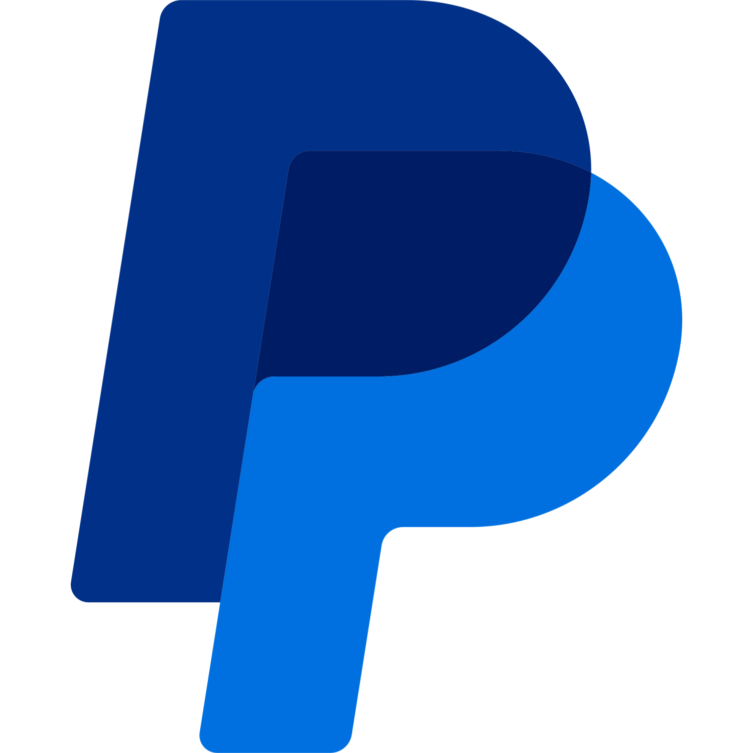 a blue logo with the letter p on it