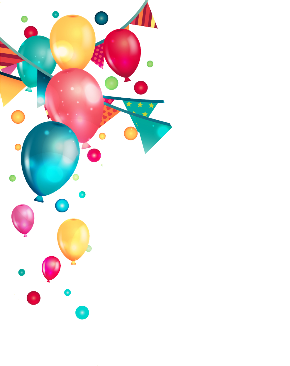 a bunch of balloons on a white background