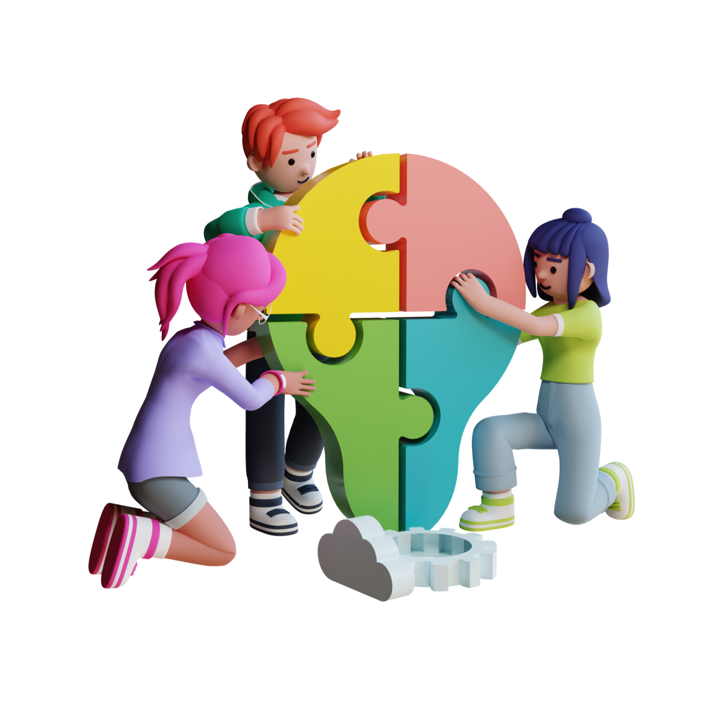 a group of children playing with puzzle pieces